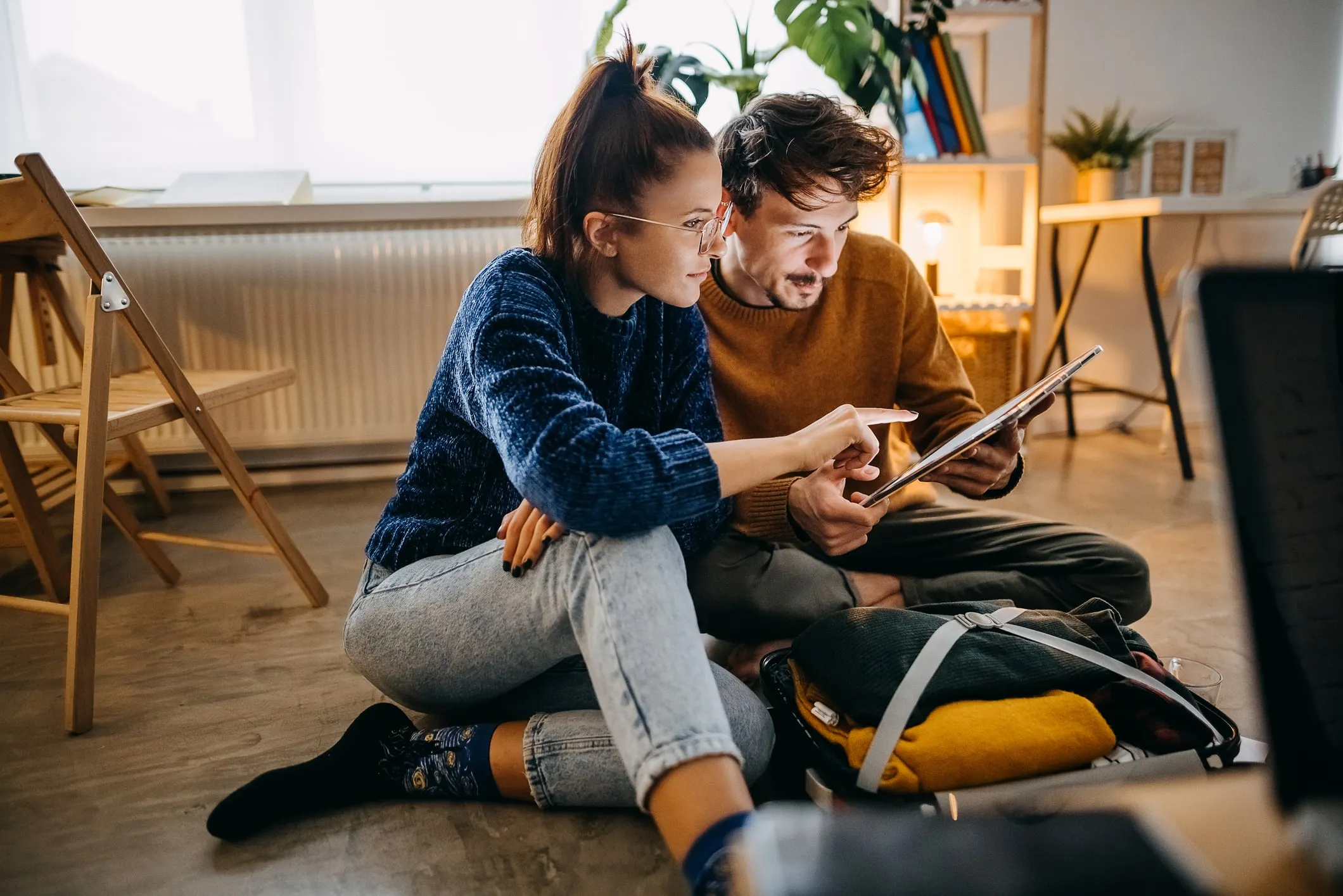 couple looking at laptop computer