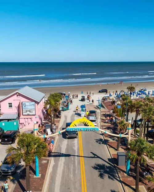 Aerial view of the coastal Volusia shoreline